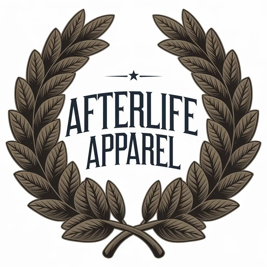 LOGO Design for AFTERLIFE APPAREL Detailed Laurel Wreath for Events Industry