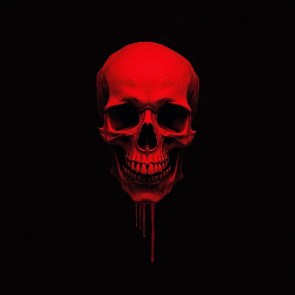 the red symbol of death looks like a skull on black