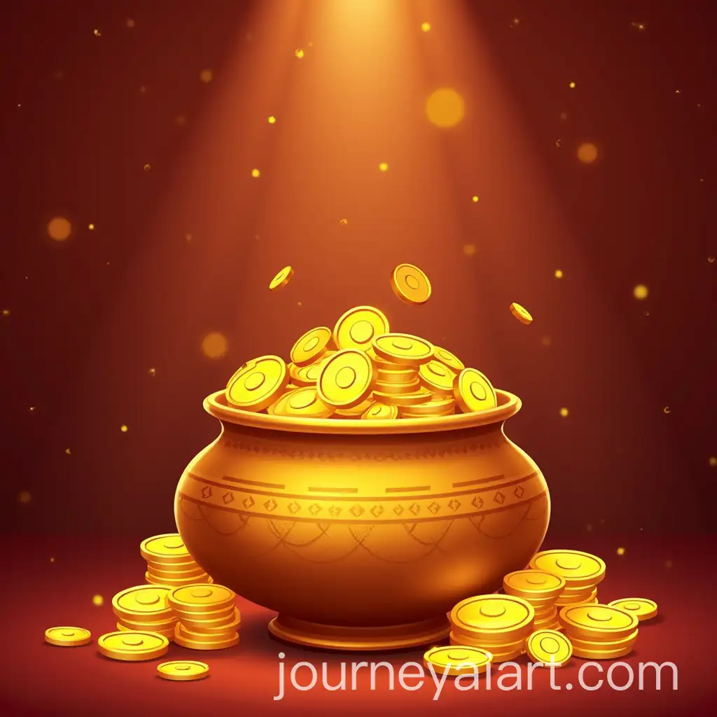 Shubh-Dhanteras-Celebration-with-a-Pot-of-Golden-Coins