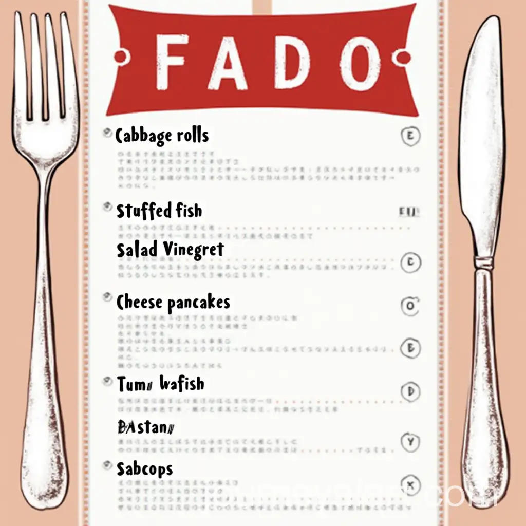 FADO-Company-Logotype-with-Dinner-Menu-and-Food-Dishes