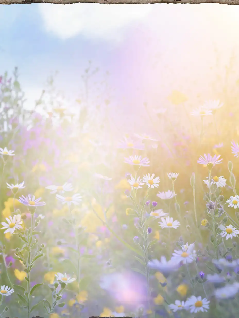 Digital Photography Background with Blended Wild Flowers