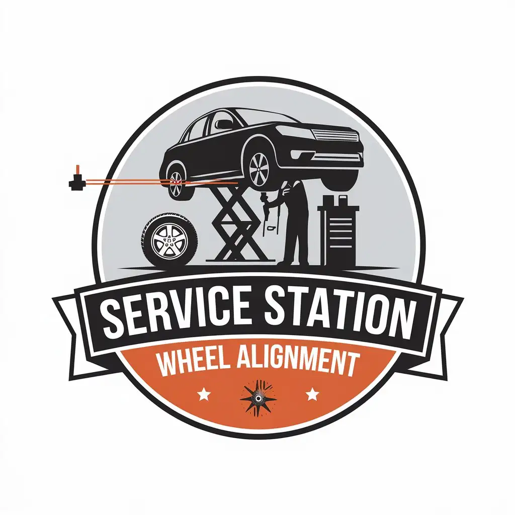 LOGO-Design-For-Service-Station-Wheel-Alignment-Auto-Repair-Shop-Theme-with-Clear-Background