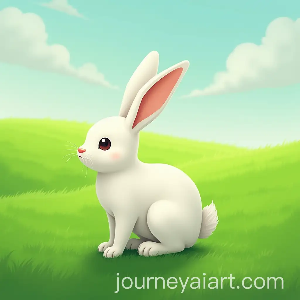 Arrogant-White-Rabbit-Named-Raju-in-a-Vast-Green-Field