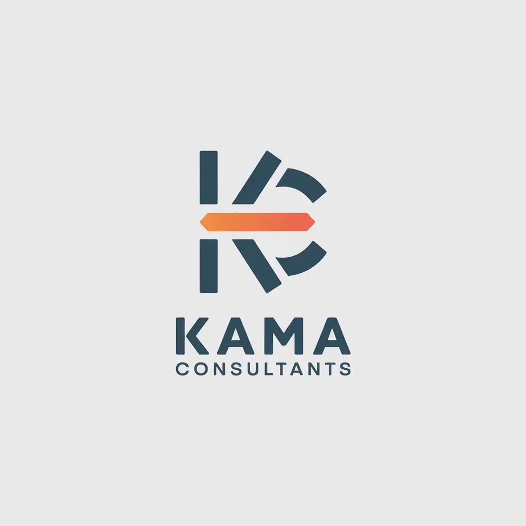 LOGO Design for KAMA CONSULTANTS Minimalistic Dark Gray Orange KC Symbol for Technology Industry