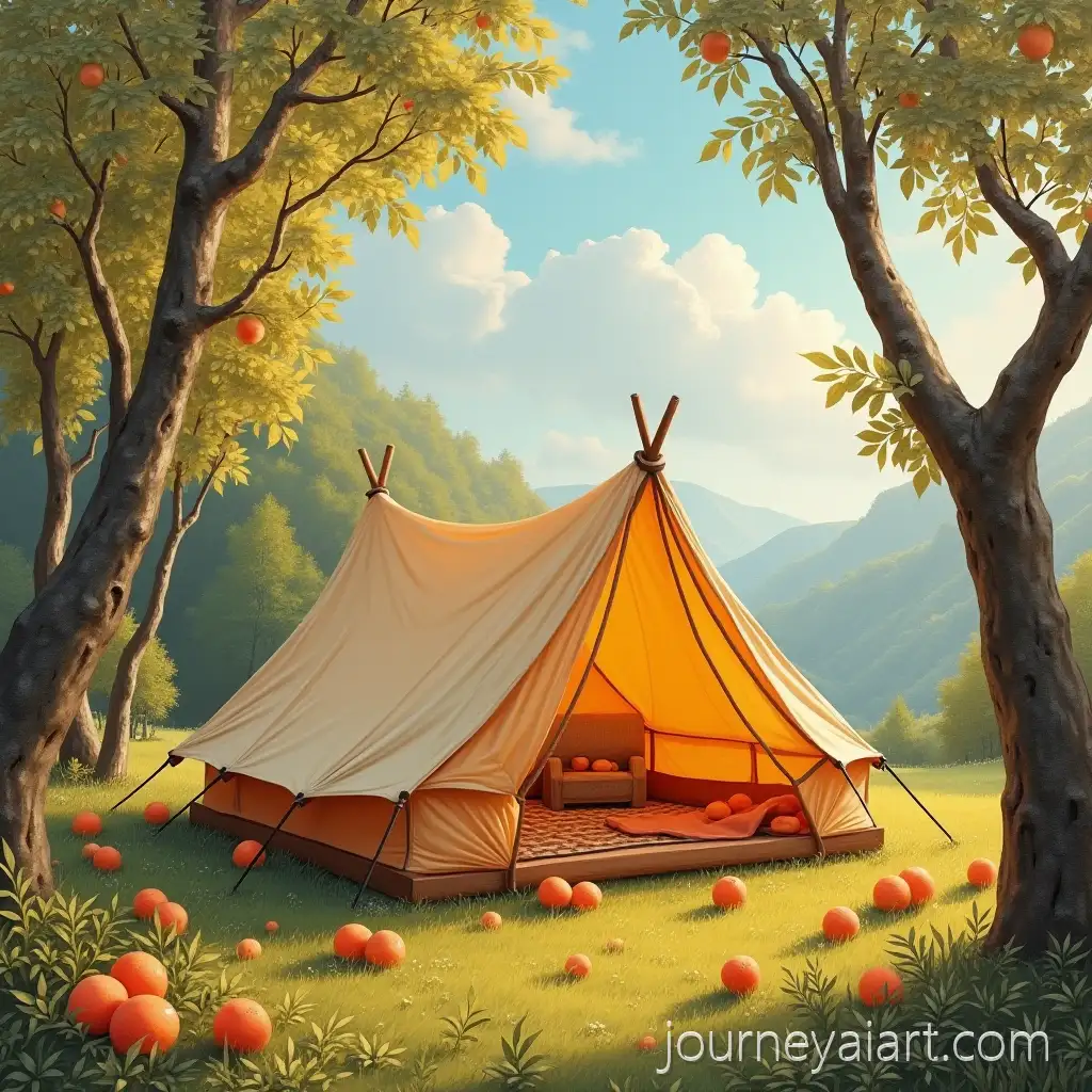 Tent-withTent-with-apricots-Apricots-in-a-Serene-Natural-Setting