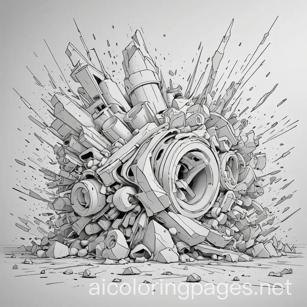 Abstract-Aesthetics-of-Destruction-Coloring-Page-Black-and-White-Line-Art