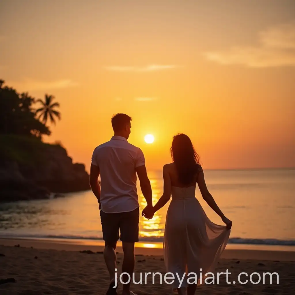 Couple-Enjoying-a-Fun-Retreat-in-Bali-with-Elegant-Sunset-View