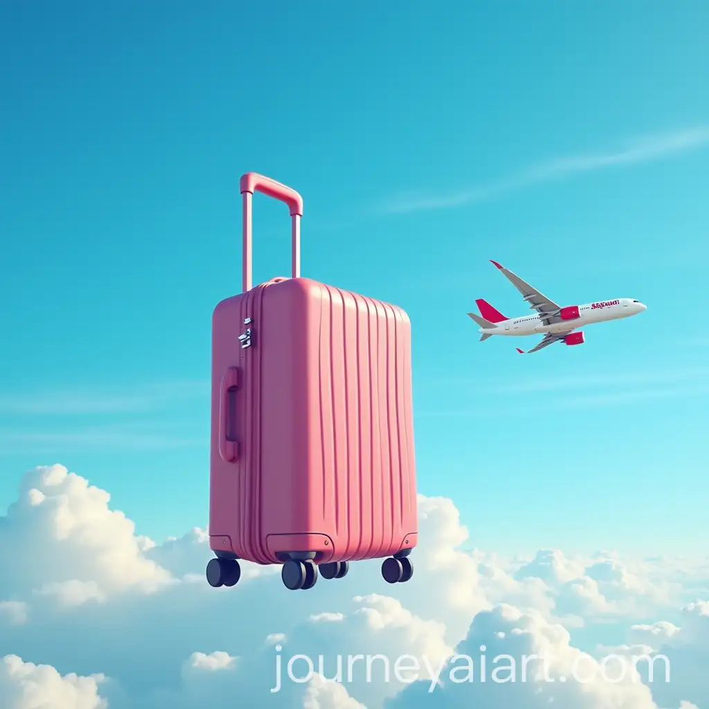Flying-Suitcase-in-Blue-Sky