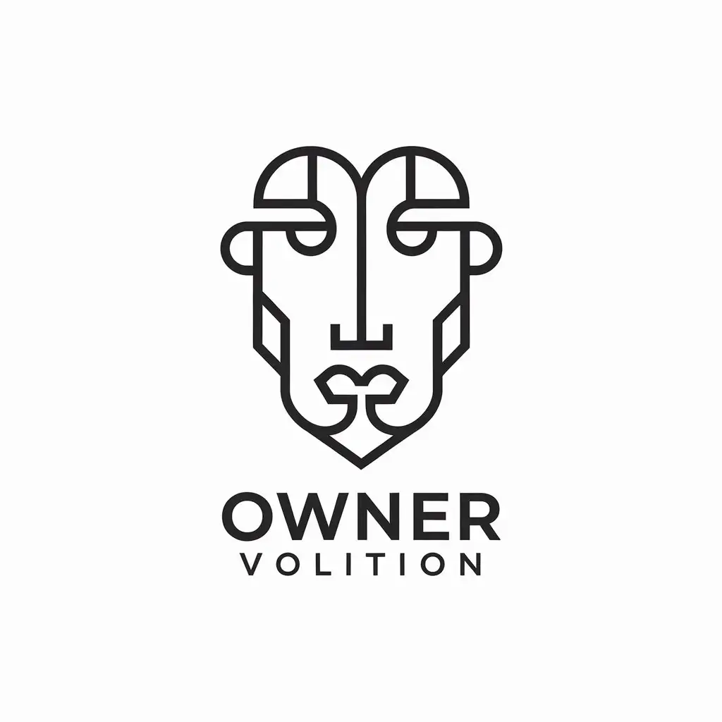 LOGO Design for Owner Volition Abstract Faces Black White Internet Industry