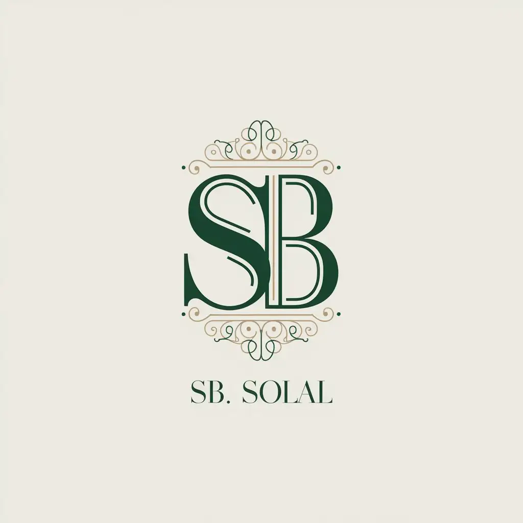 LOGO Design for Solals Bar Mitzvah Elegant Green Gold and Black Monogram with Chic Sophistication