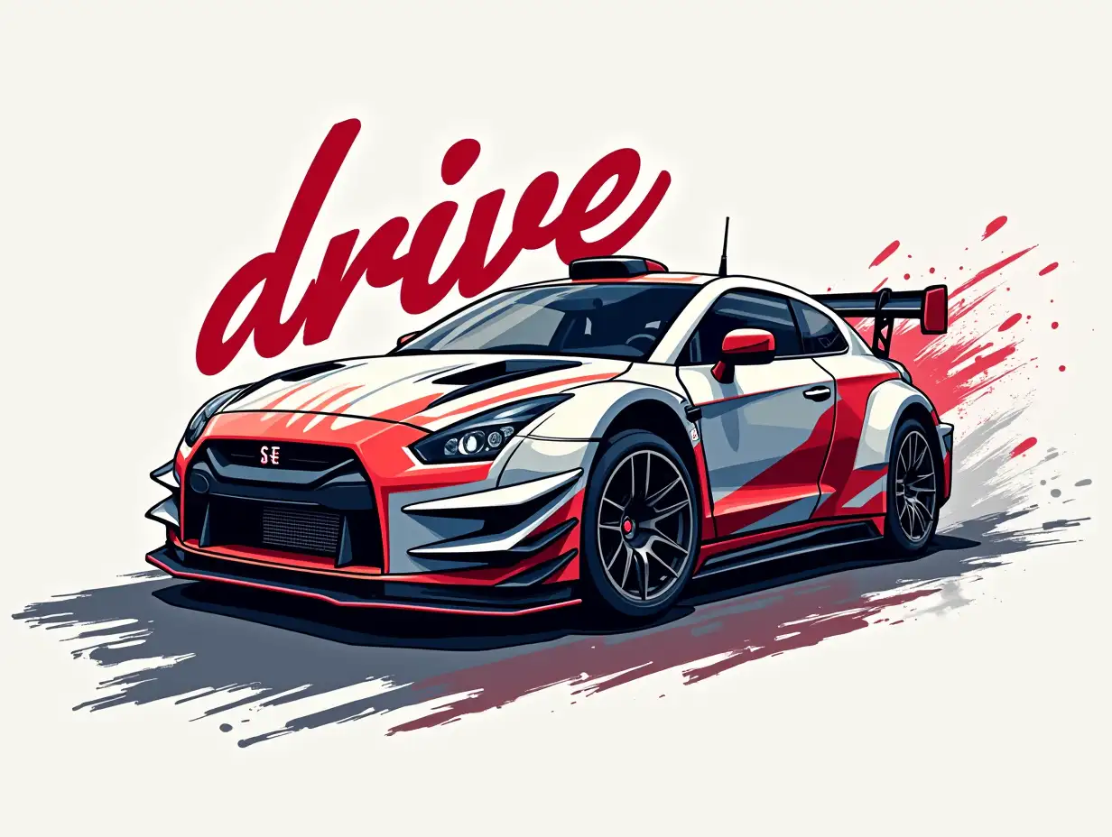 Create a logo for a YouTube channel about cars, and add an inscription 'drive' with a rally car