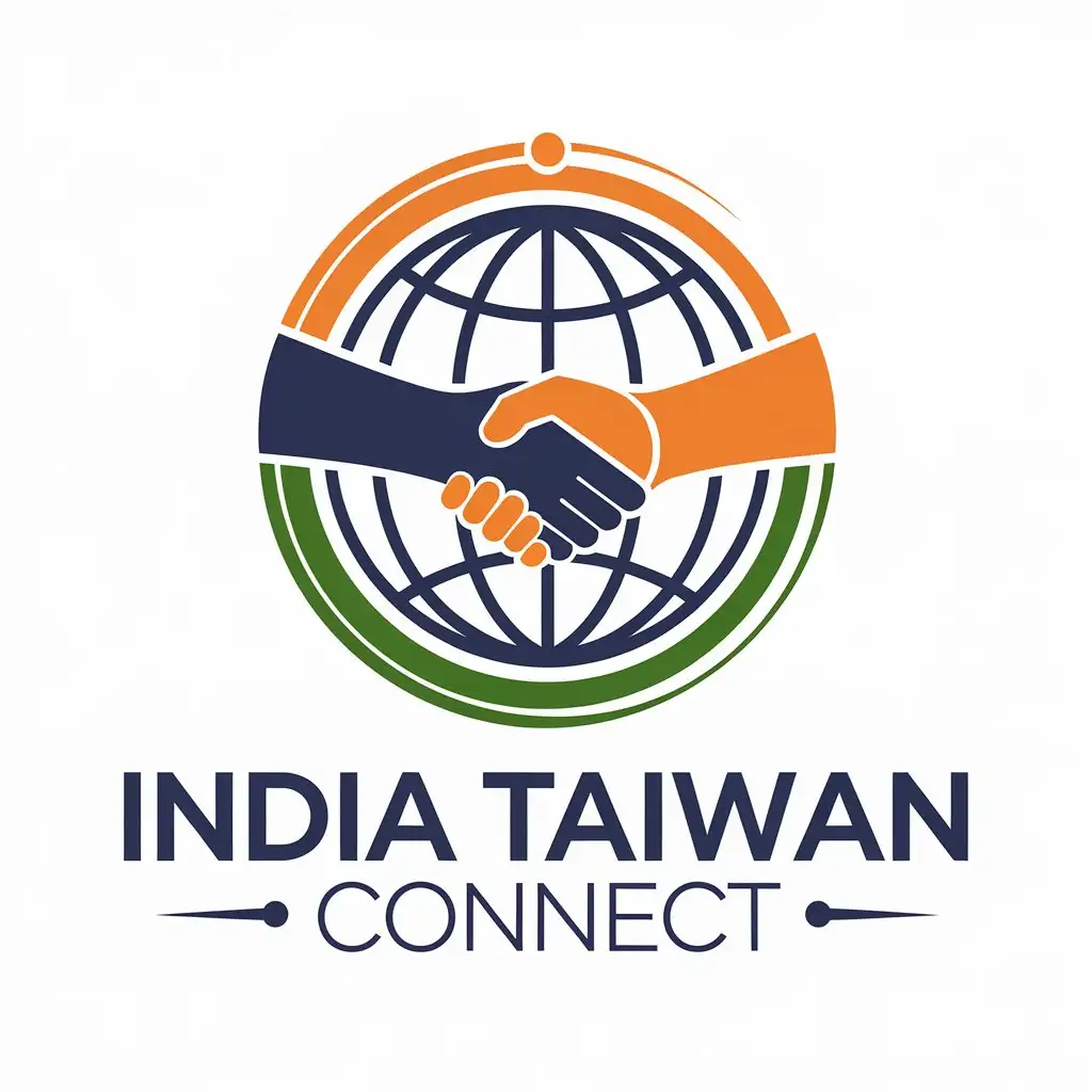 LOGO Design for India Taiwan Connect Vector Symbolizing Connection for Nonprofit Sector