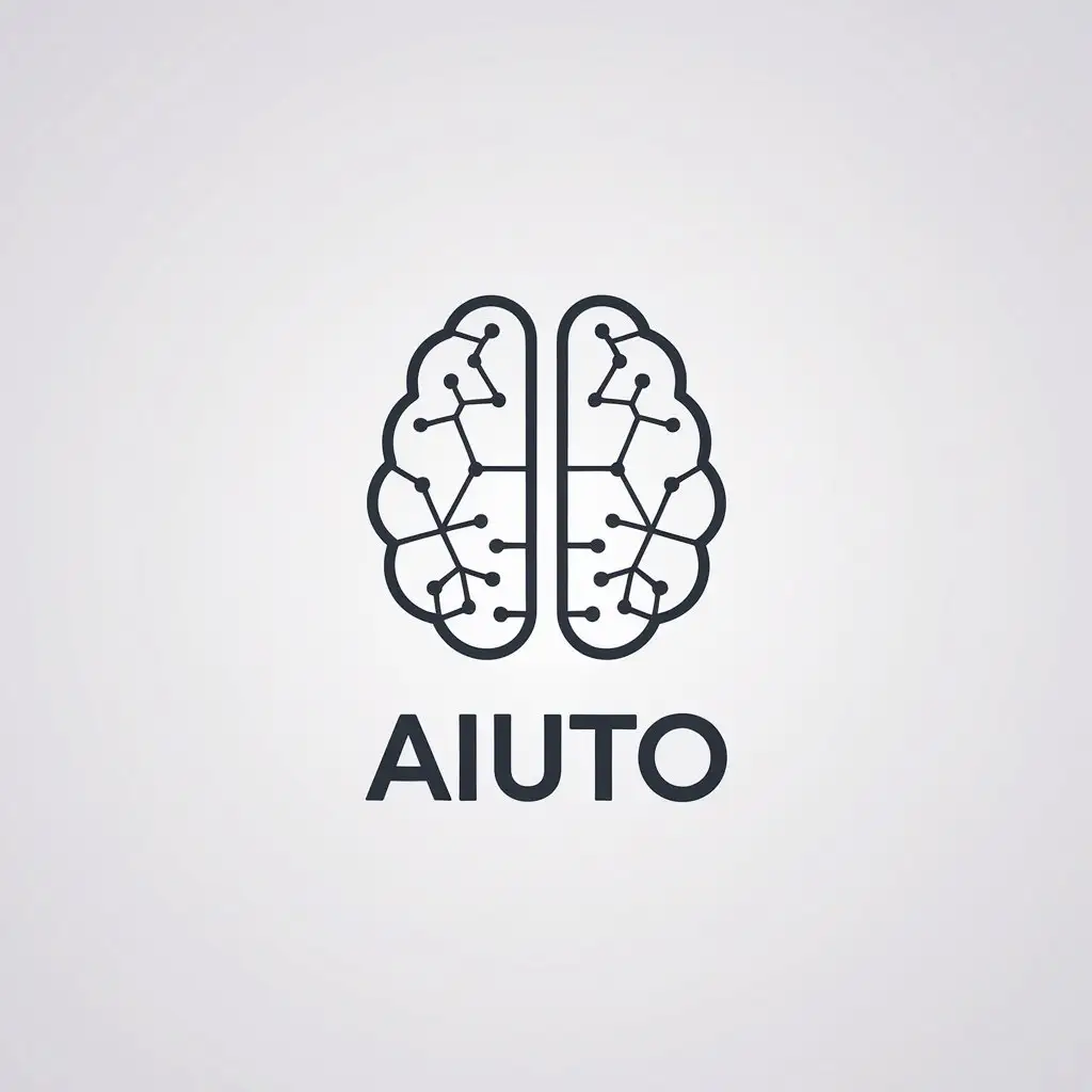 LOGO Design for AIuto Minimalistic Vector Logo Featuring a Brain Symbol for the Entertainment Industry