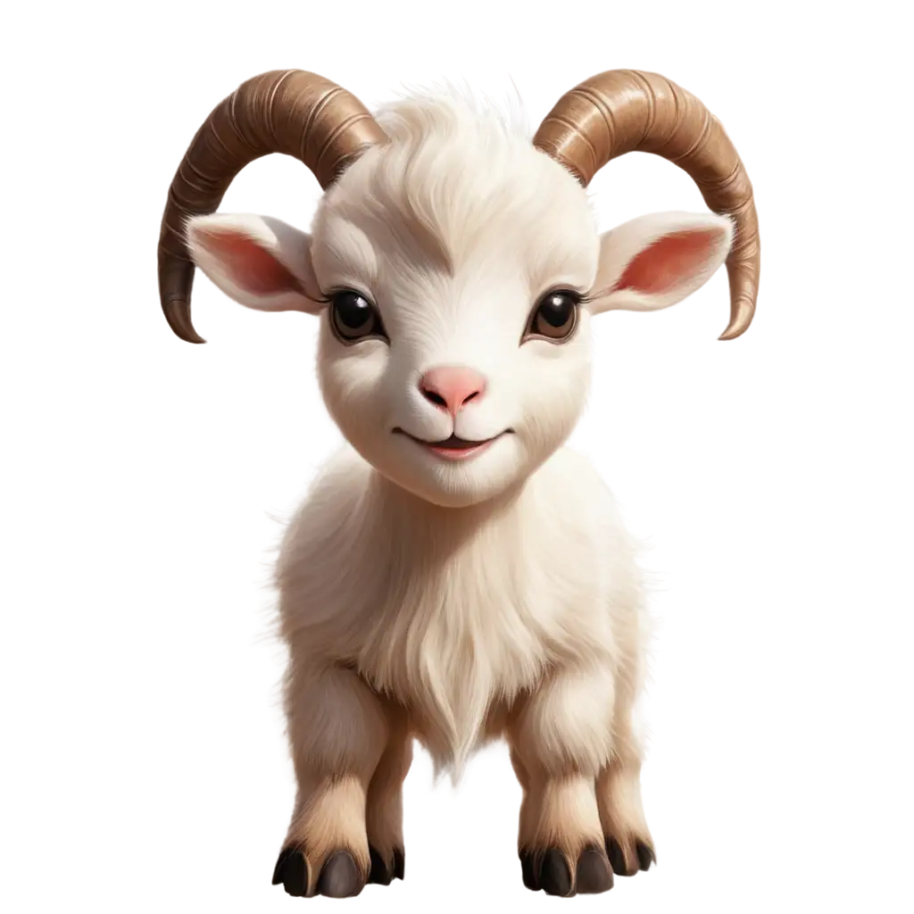 Hyper-Realistic-Cute-Goat-with-Baby-Horns-PNG-Image-for-Logo-Design