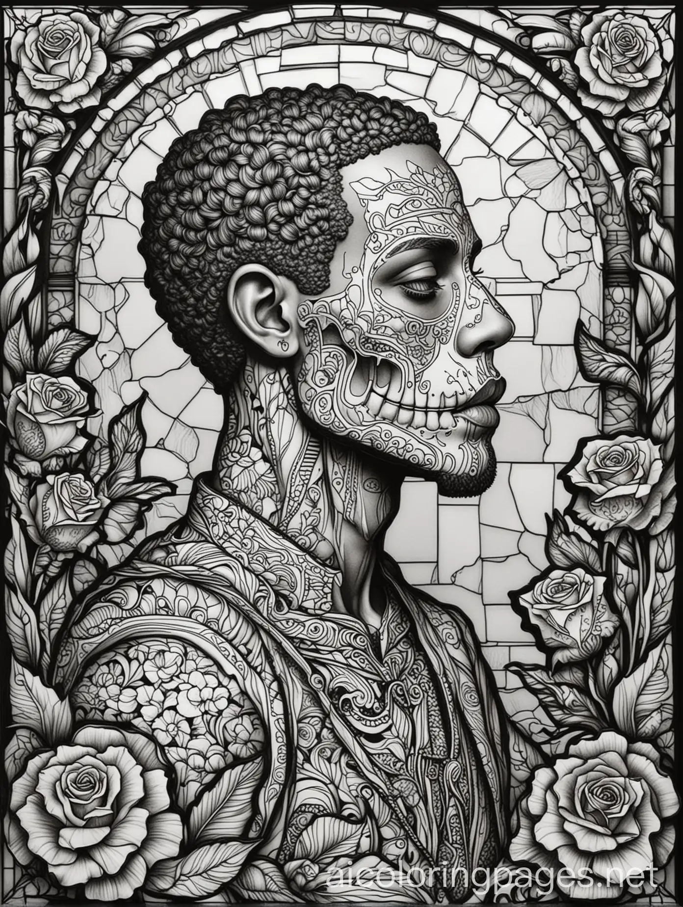 Day-of-the-Dead-Skeleton-Makeup-Portrait-in-Versace-Style