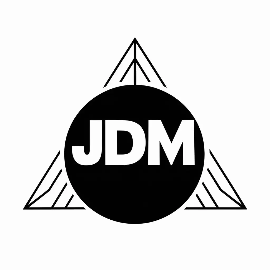 LOGO Design For JDM Sphere and Triangle with Elegant White Background