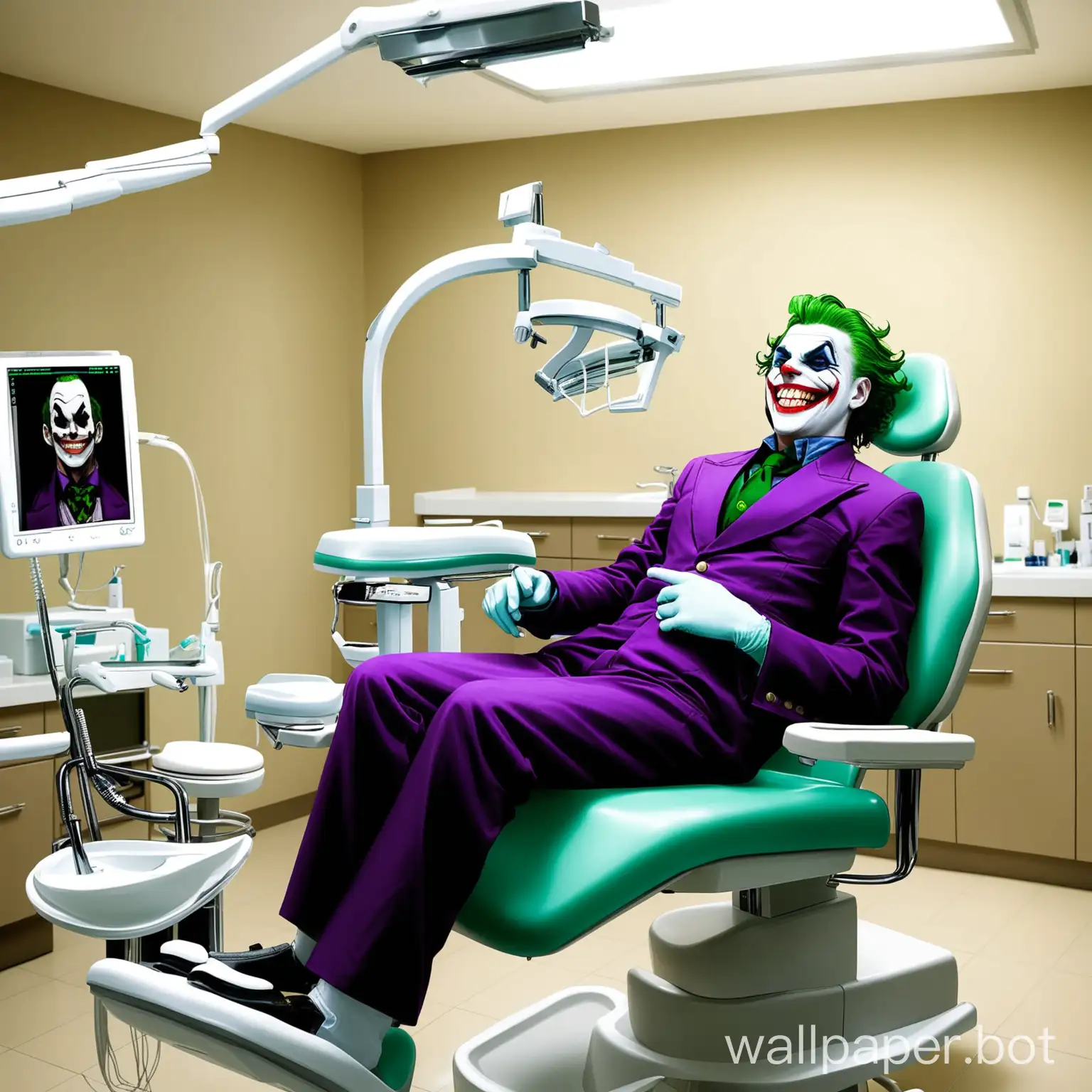 Joker-Sitting-on-Dental-Chair-with-Sinister-Grin