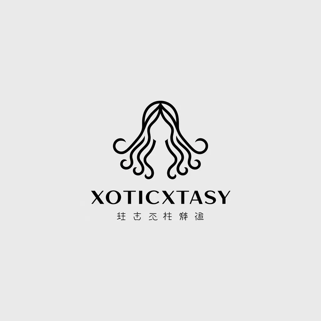 LOGO Design for XoticXtaSy Minimalistic Vector Logo Featuring a Girl for Beauty Spa Industry