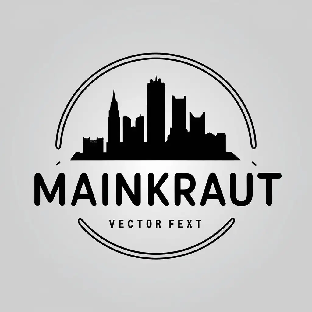 LOGO Design for Mainkraut Minimalistic Frankfurt Skyline on Clear Background