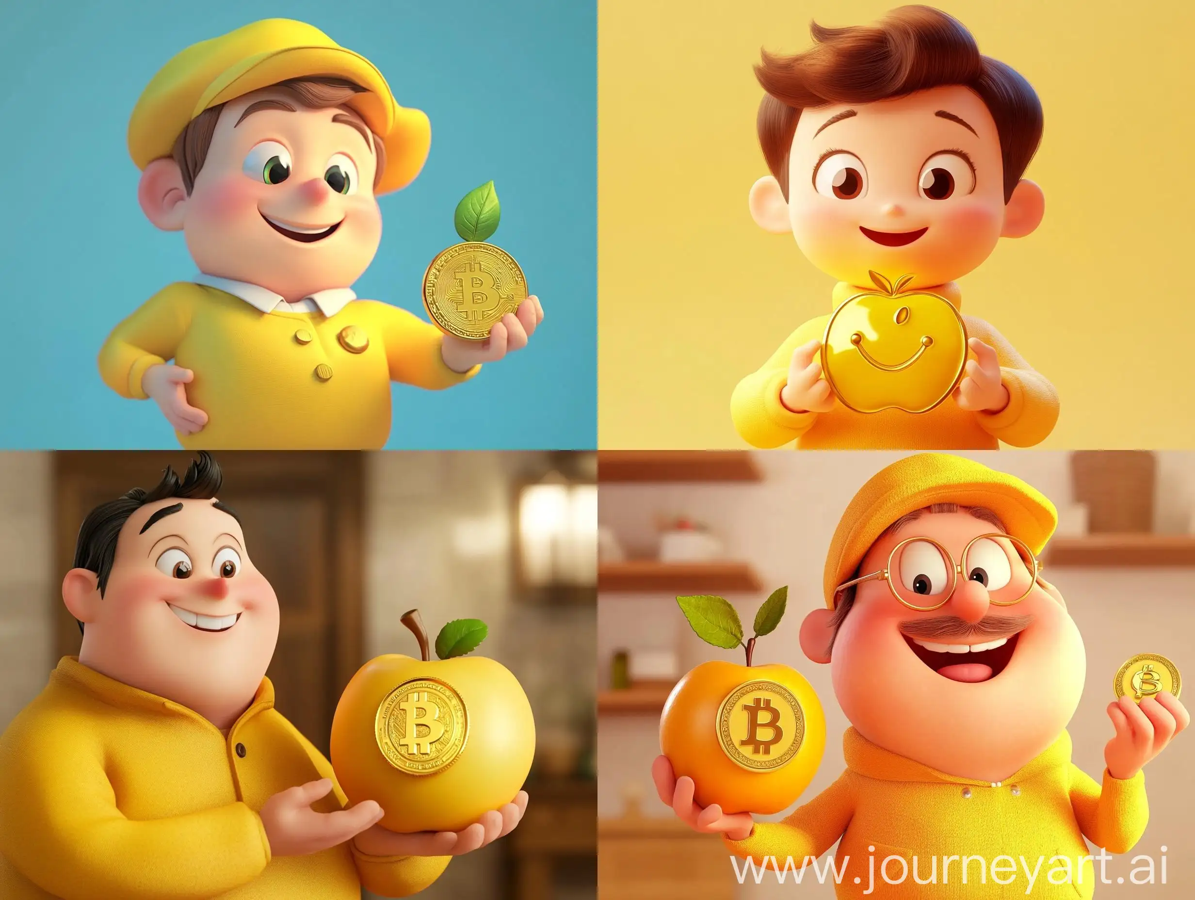 Cartoon-Apple-Holding-Gold-Coin-Ilya-Kuvshinov-Style