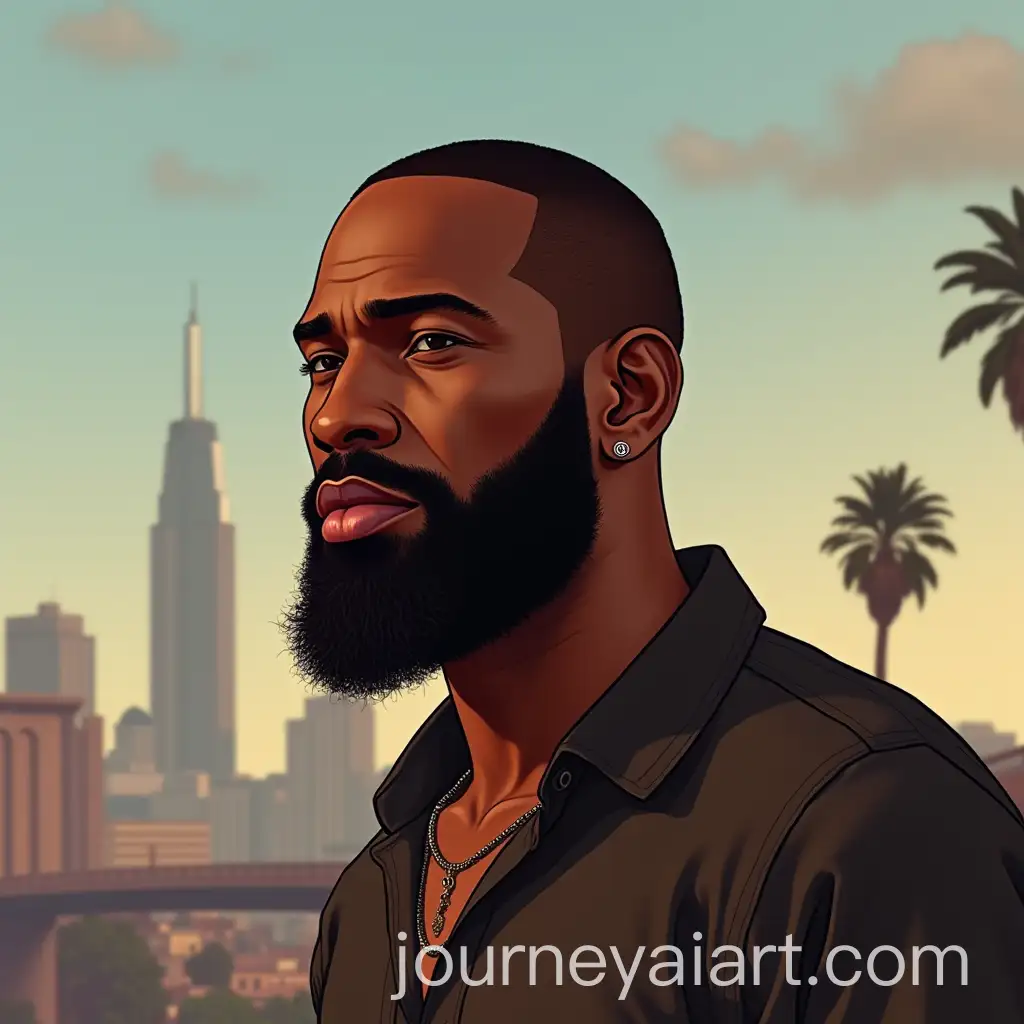 Photorealistic-Portrait-of-Carl-Johnson-from-GTA-as-a-South-Indian-Character-with-Fair-Skin-and-Beard