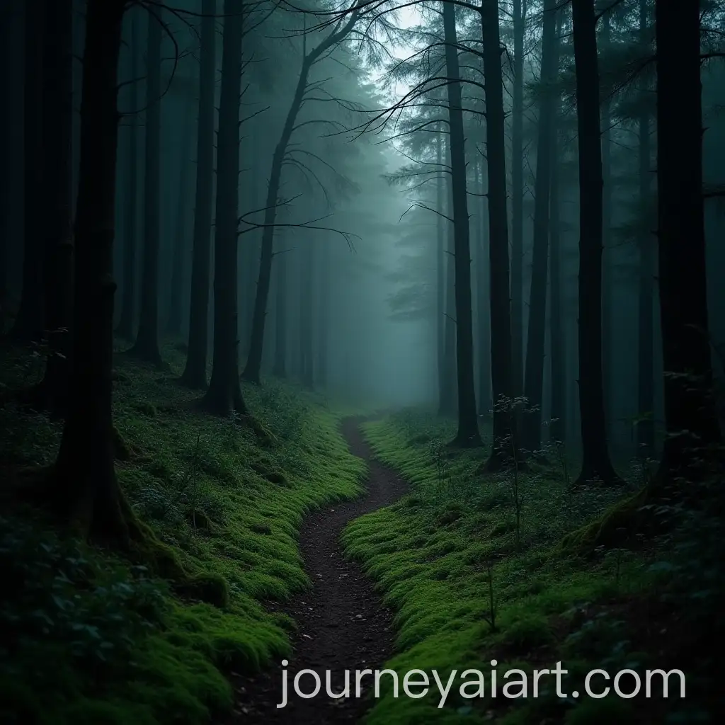 Mysterious-Dark-Forest-with-Moss-and-Eerie-Pathway