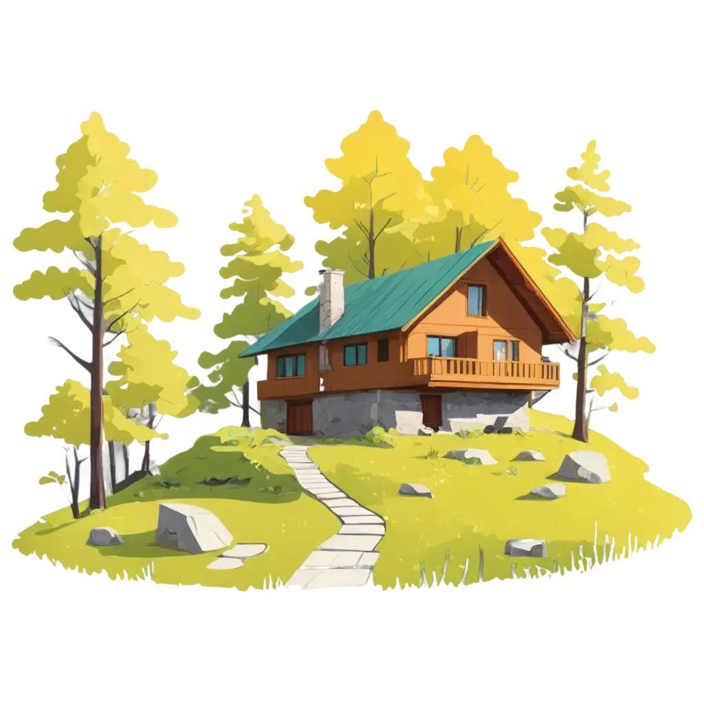 PNG-House-in-Forest-Vector-Illustration-for-Enhanced-Clarity