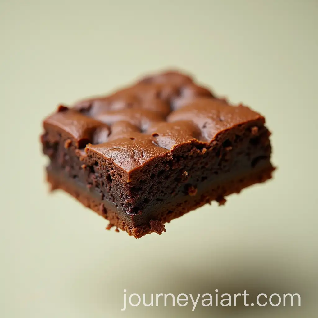 Macro-View-of-a-Brownie-MidAir-Against-a-Clear-Background