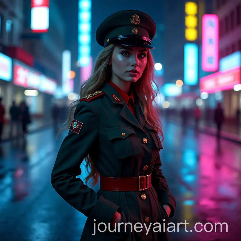 Futuristic-Soviet-Soldier-in-Cyberpunk-Cityscape-with-Neon-Lights