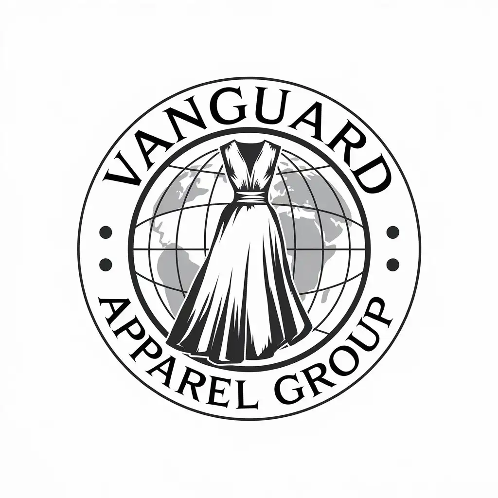 LOGO Design for Vanguard Apparel Group Fashion Sketch and Earth Symbol with Moderate Style and Clear Background