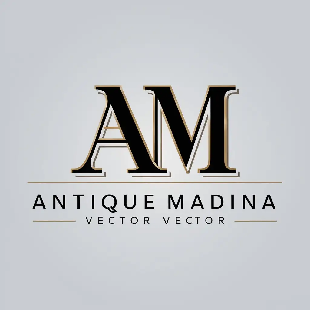 LOGO Design for Antique Madina Vector AM Symbol with Modern Clear Background