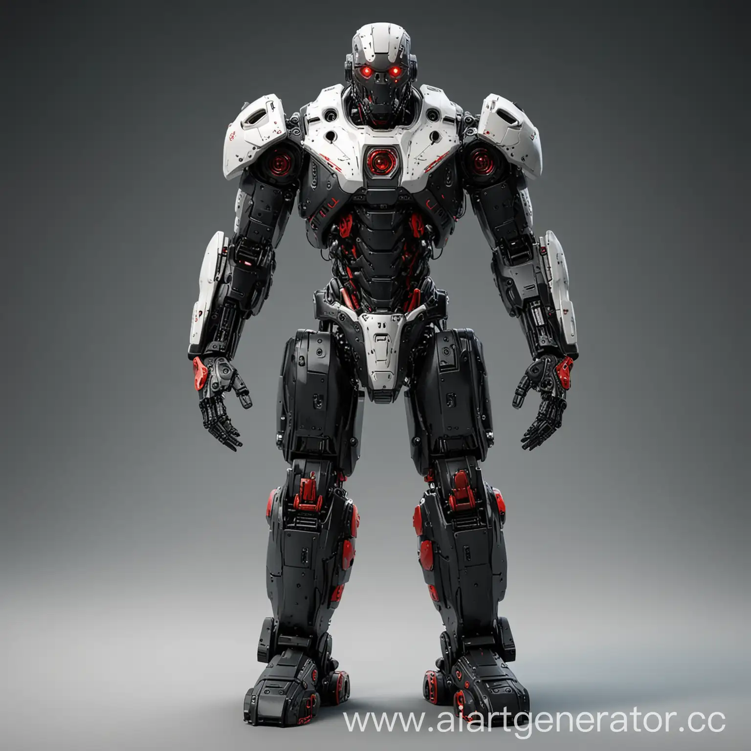 Futuristic-Black-Military-Robot-with-Red-Eyes