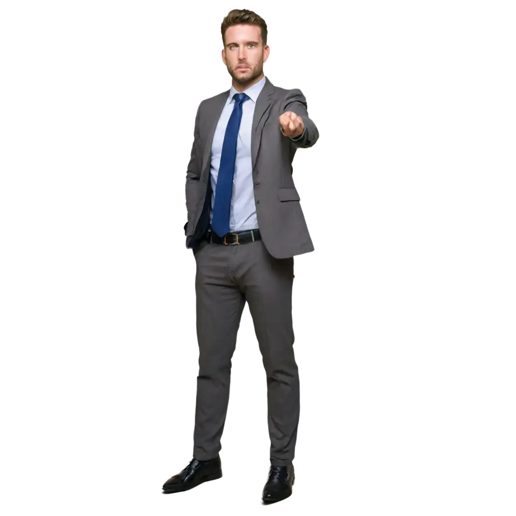 Businessman-Stands-Up-to-His-Waist-HighQuality-PNG-Image-for-Versatile-Use