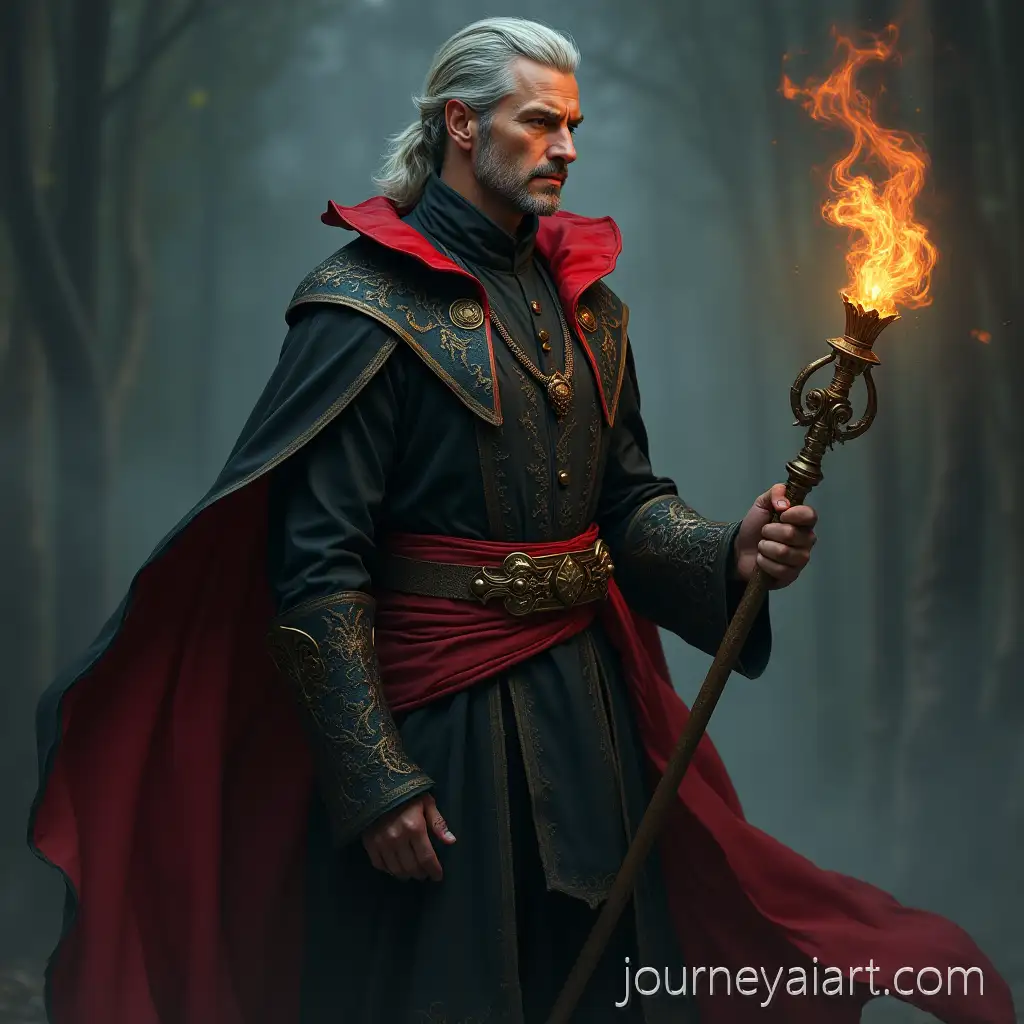 Powerful-Male-Sorcerer-Casting-Arcane-Spells-in-Dark-Mystic-Realm