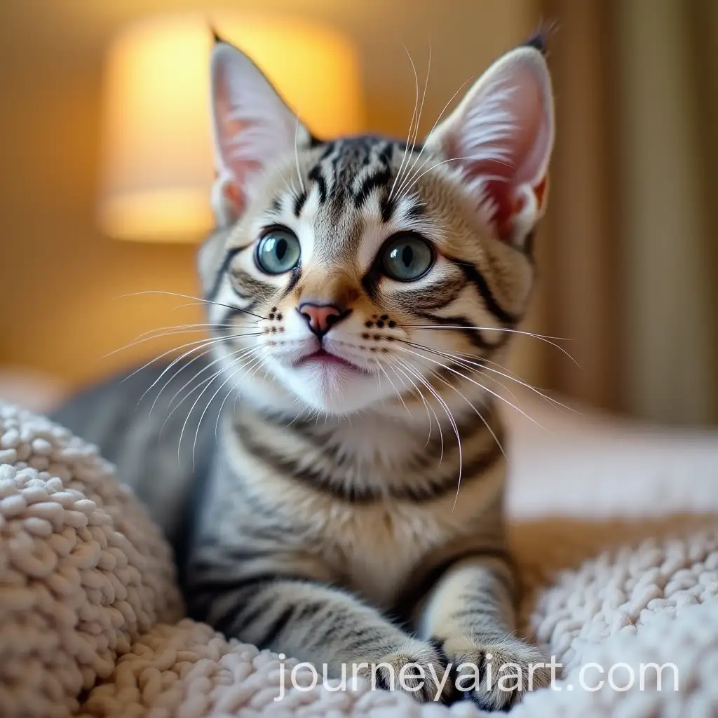 Adorable-Cat-Playing-with-Yarn-in-Sunlit-Room