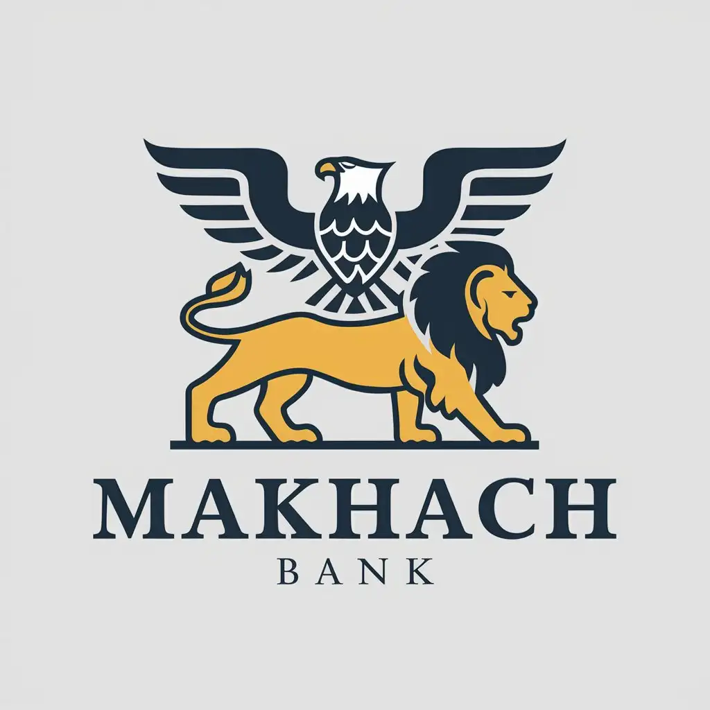 a vector logo design,with the text "Makhach bank", main symbol:Eagle, Lion,Moderate,be used in Finance industry,clear background