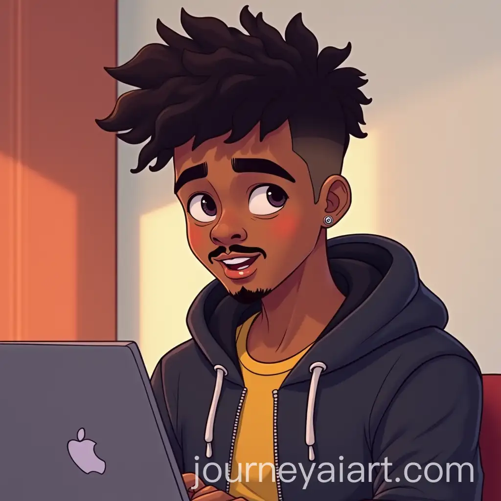 Young-Music-Producer-with-Curly-Hair-Working-on-a-MacBook