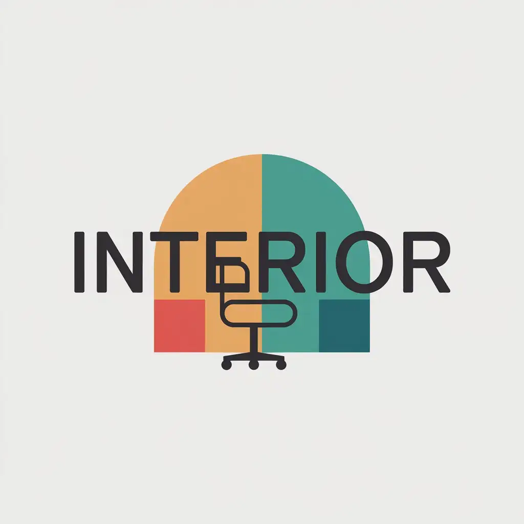 a vector logo design,with the text "interior", main symbol:a small swivel chair, logo name on the right,Moderate,clear background