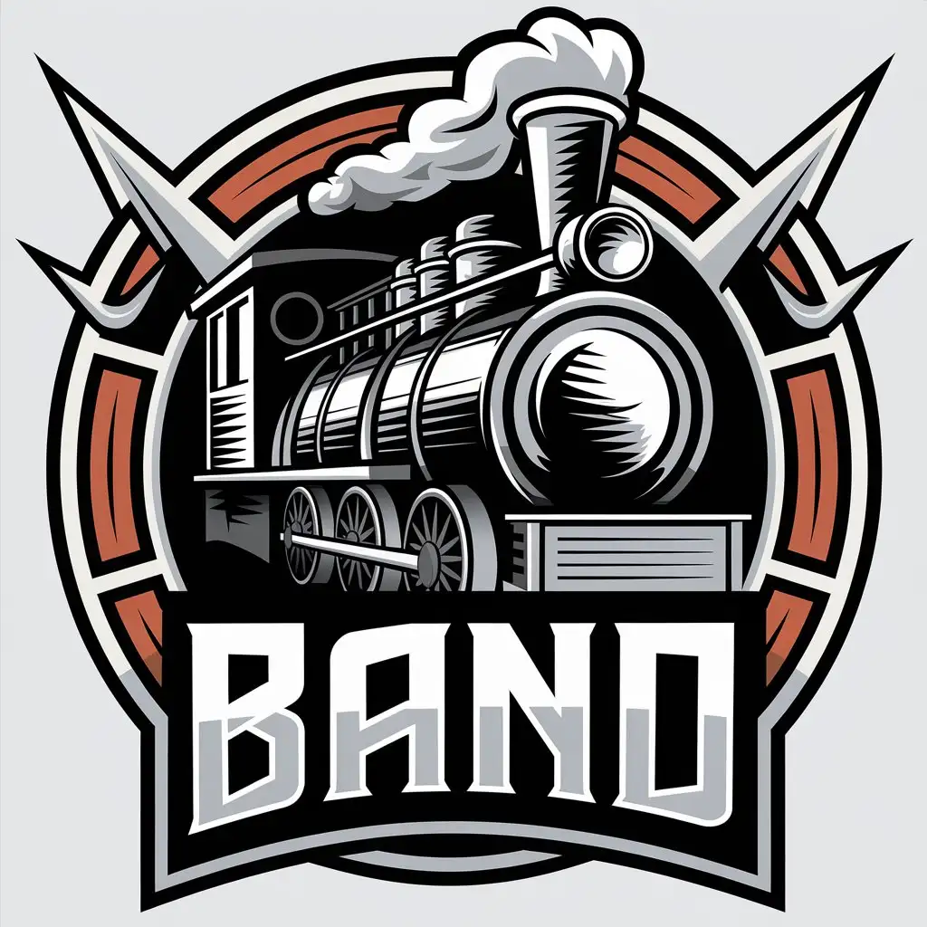 LOGO-Design-for-Band-Industry-Steam-Engine-Symbol-with-BAND-Text