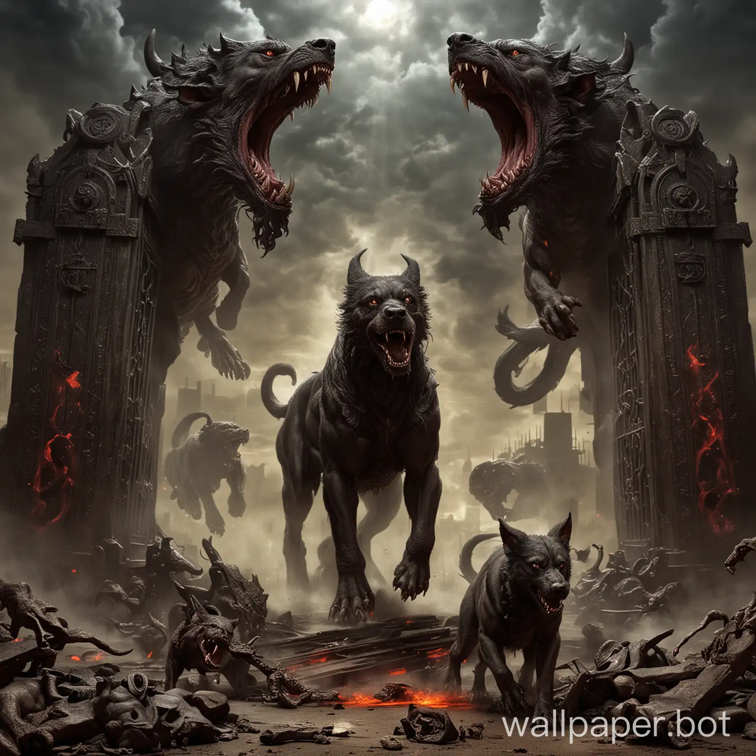 Cerberus-at-the-Gates-of-Hell-with-Evil-Angels