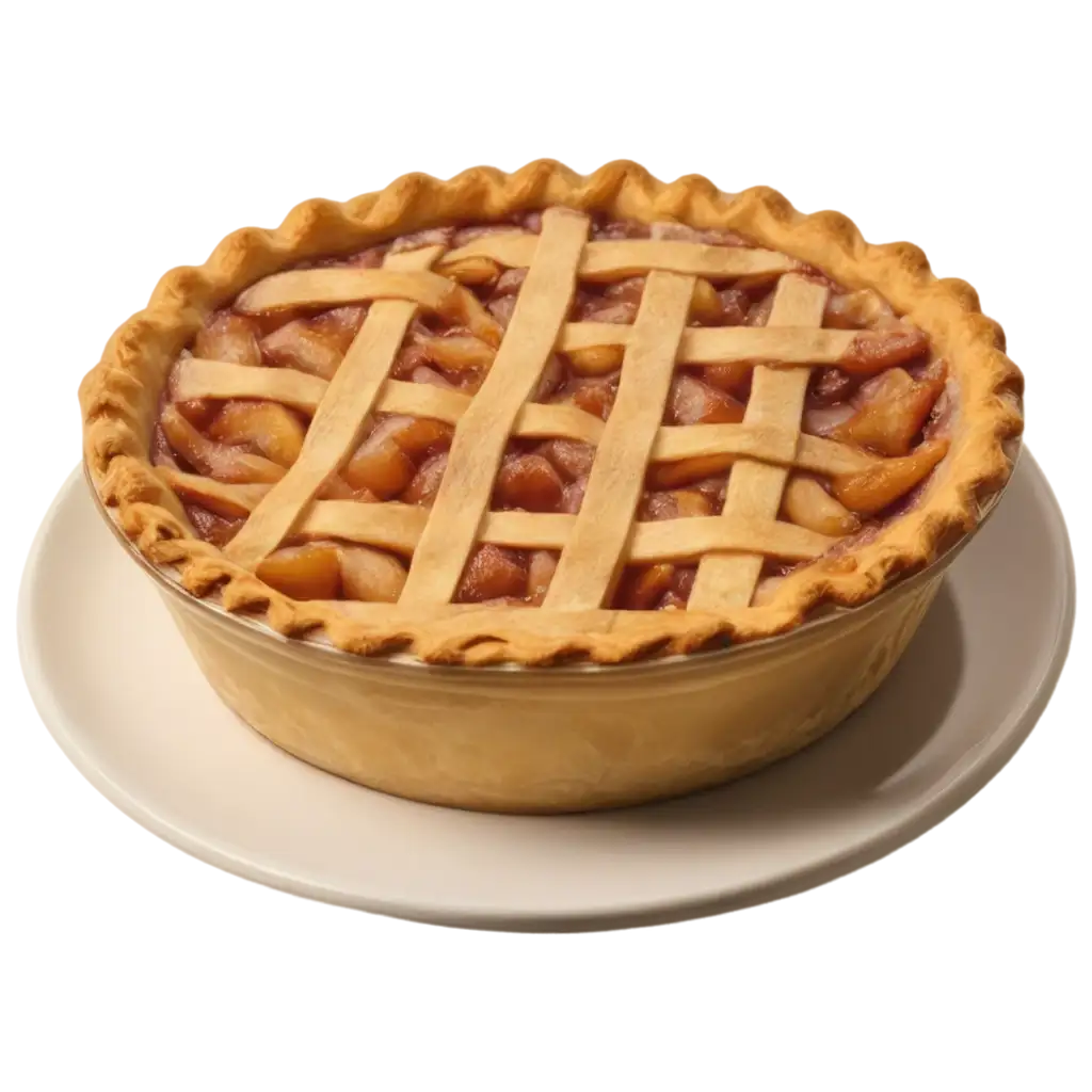 HighDefinition-PNG-Image-of-an-Apple-Pie-on-a-Decorative-Round-Plate