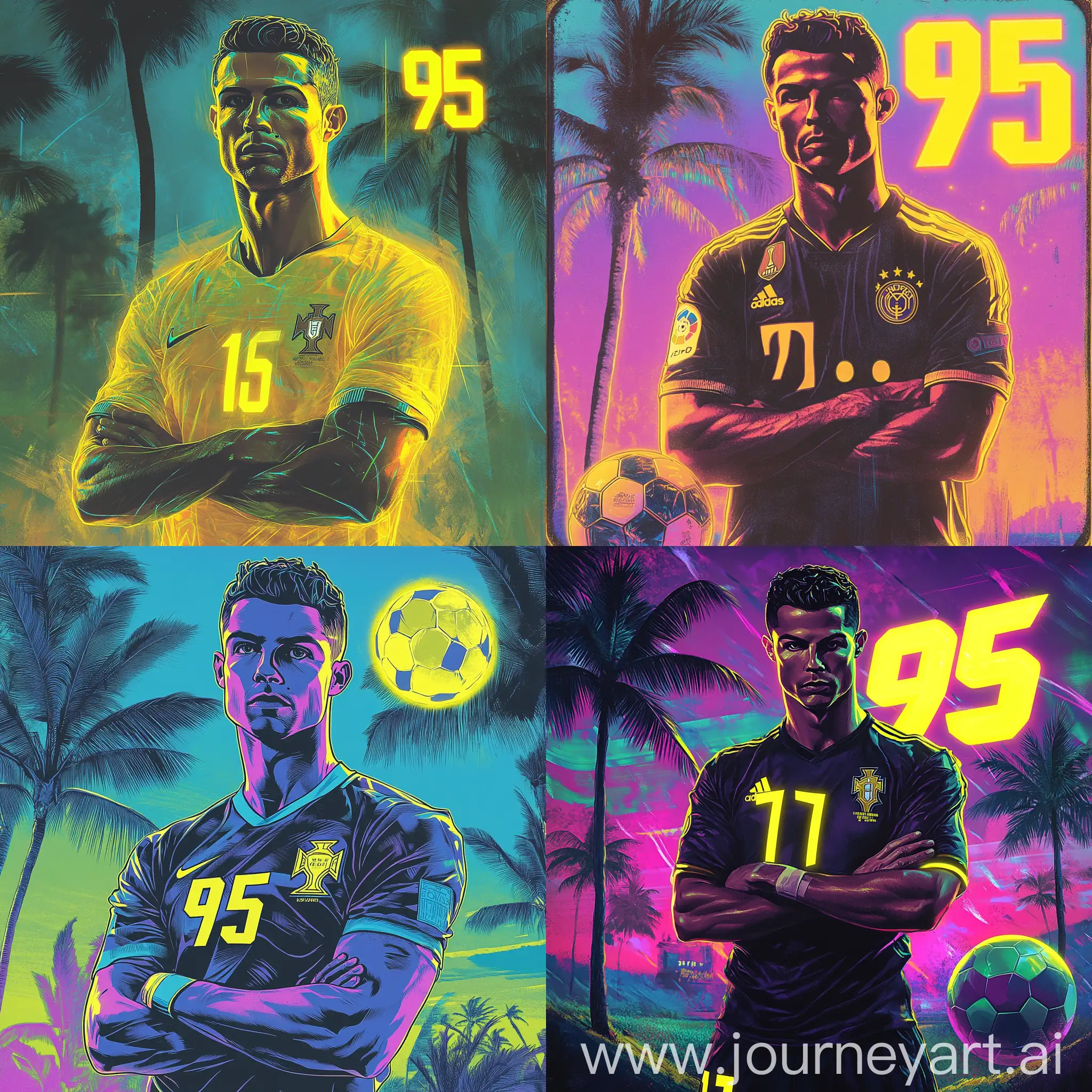 Cristiano-Ronaldo-FIFA-95-Style-Neon-Card-with-Glowing-Ball-and-Palm-Trees