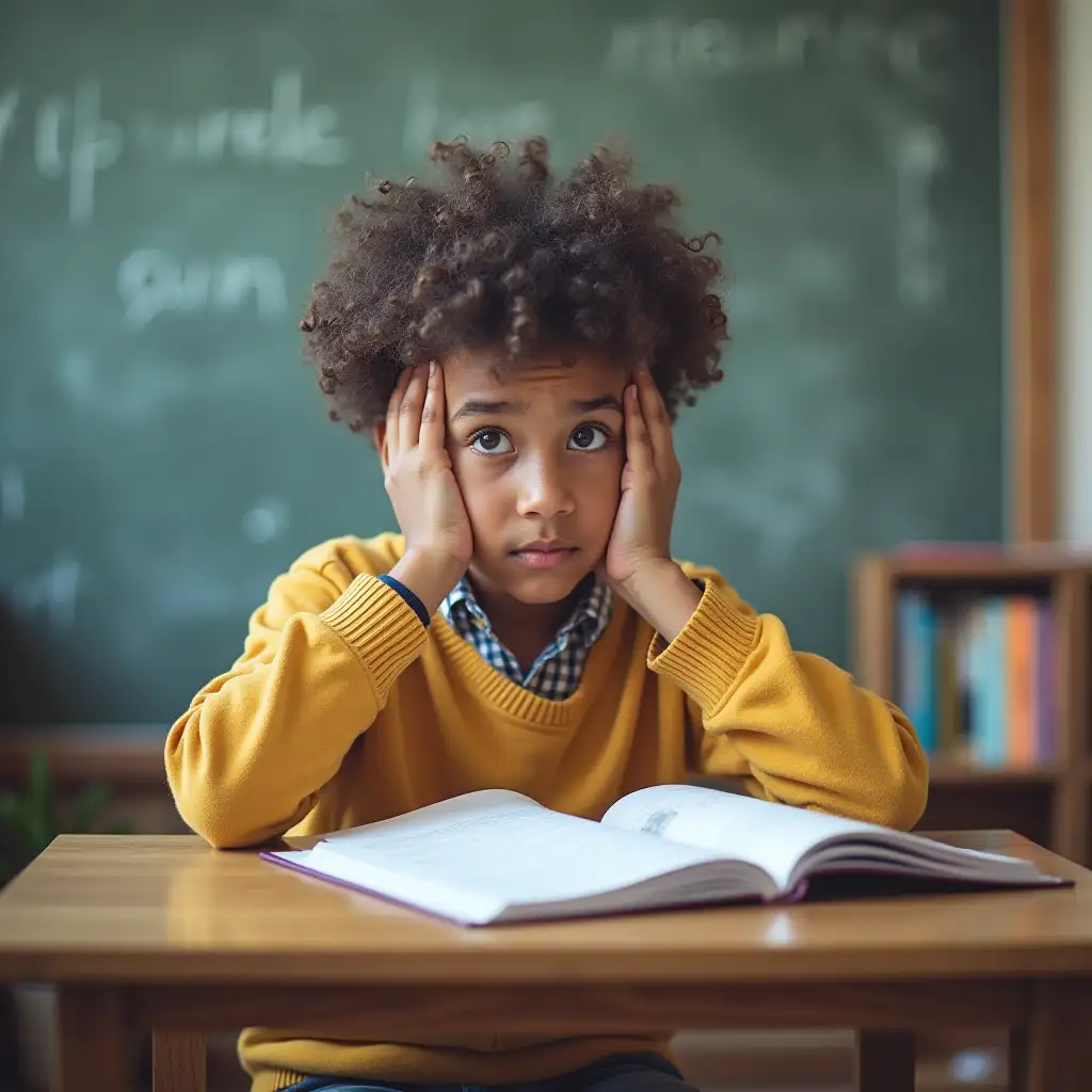 A student who is worried about his exams