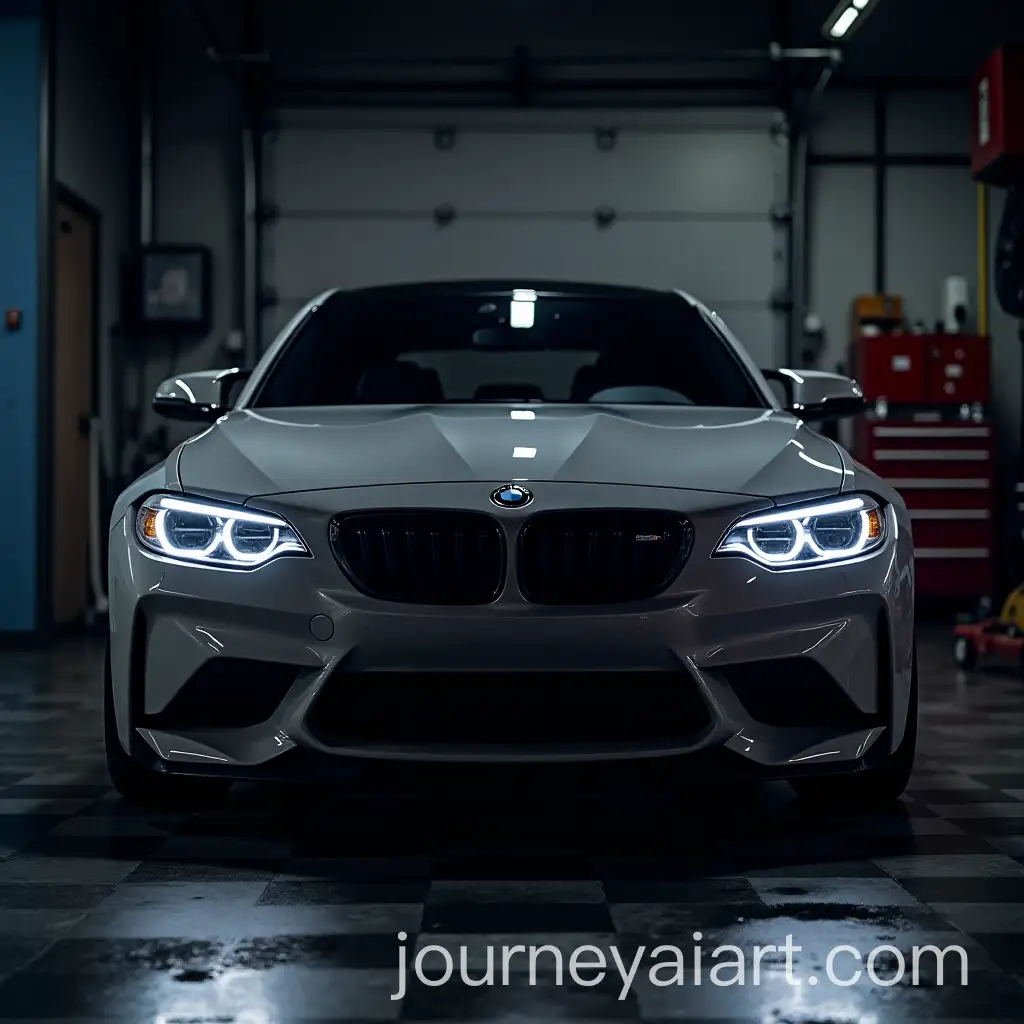 Skilled-Car-Hacker-Tuning-BMW-M3-F80-ECU-in-Nighttime-Garage