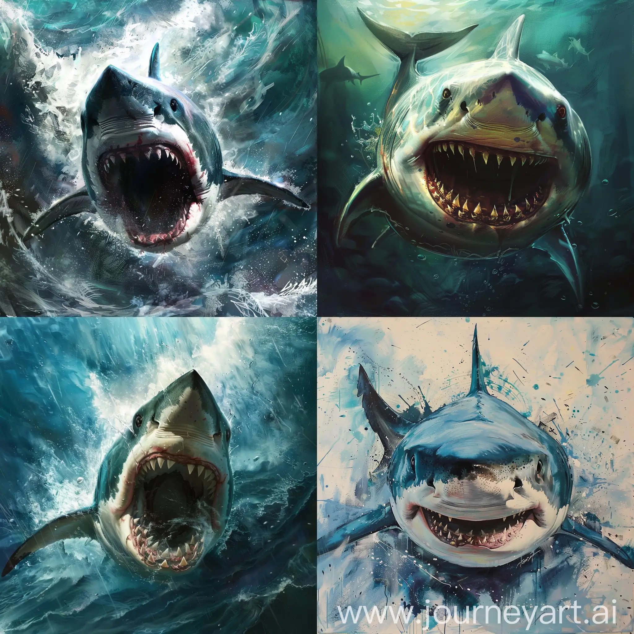 Majestic-Shark-Swimming-Underwater