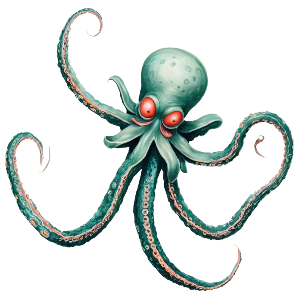 Alien-Octopus-Kraken-Top-View-PNG-Image-for-Digital-Art-and-Design