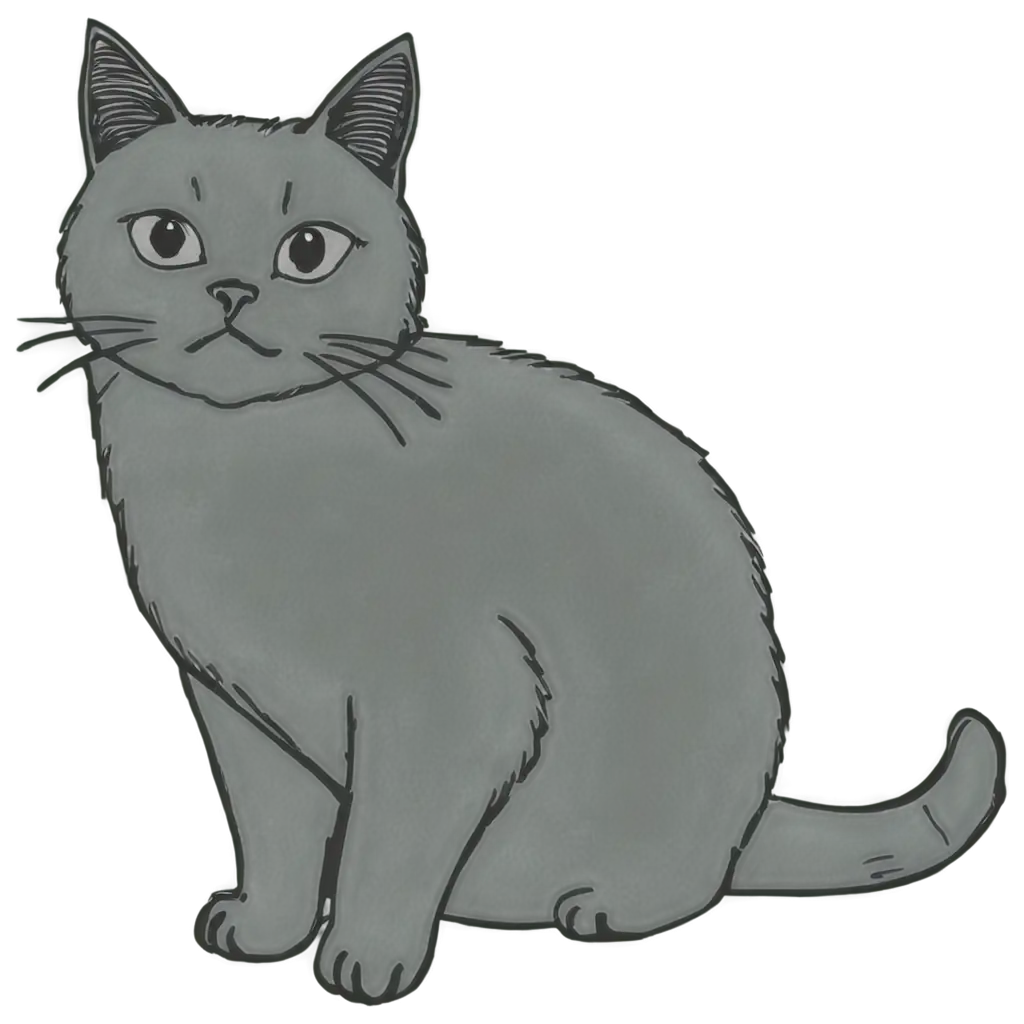 Super-Cute-White-Doodle-Sketchy-Style-PNG-Image-of-Outlined-Cats