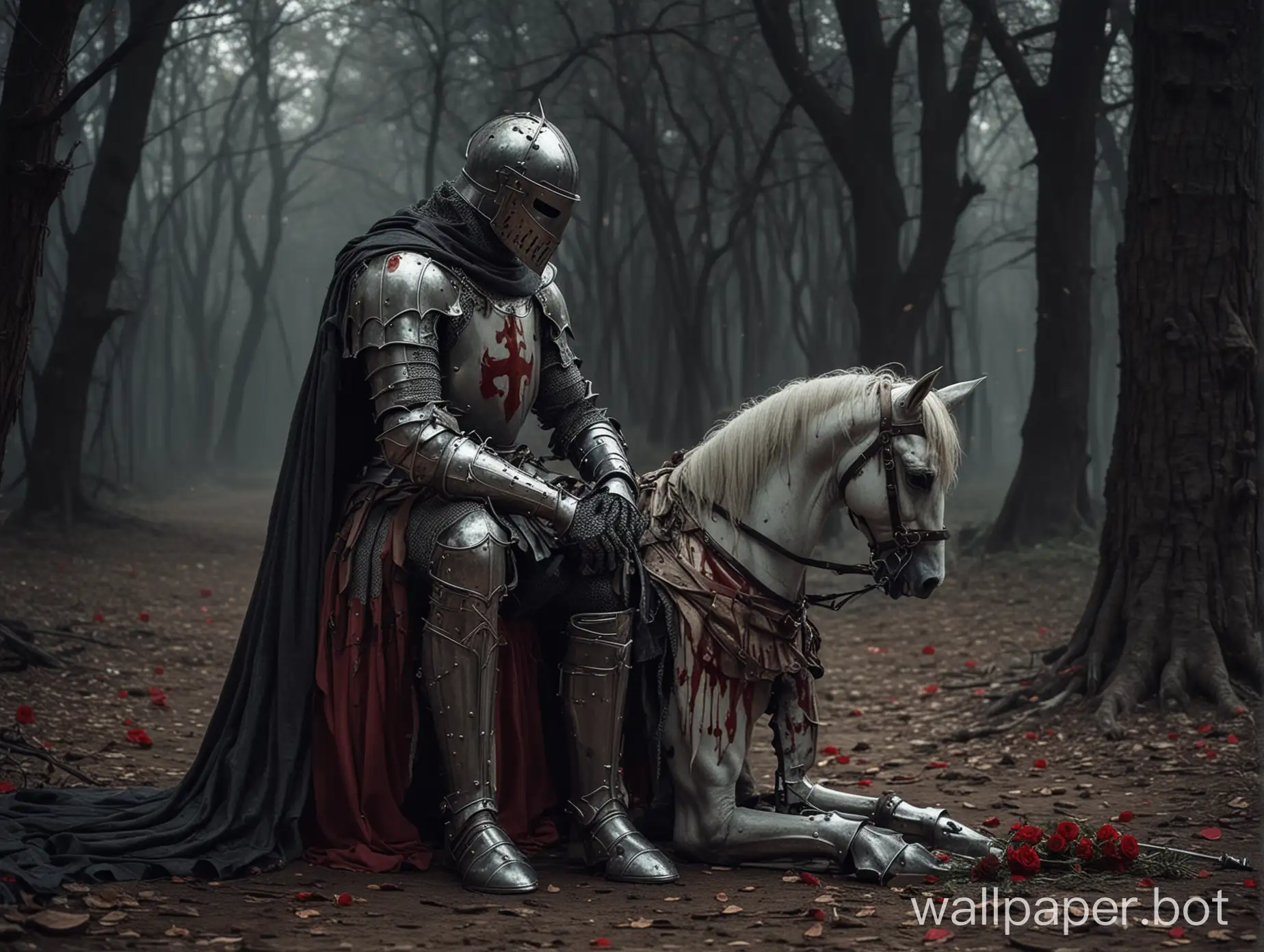 A sad knight from the death of love