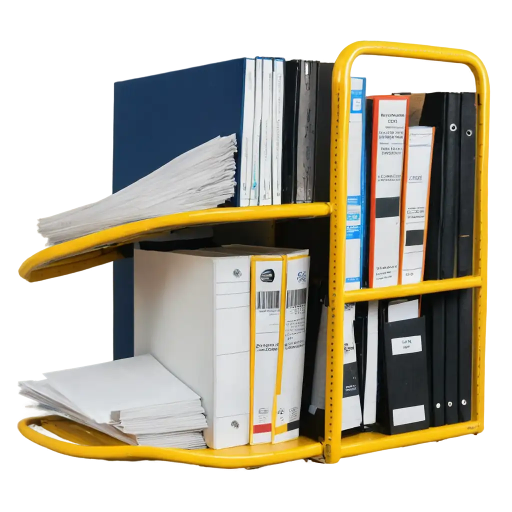 HighQuality-PNG-Image-of-a-Yellow-Rack-Full-of-Files-and-Folders