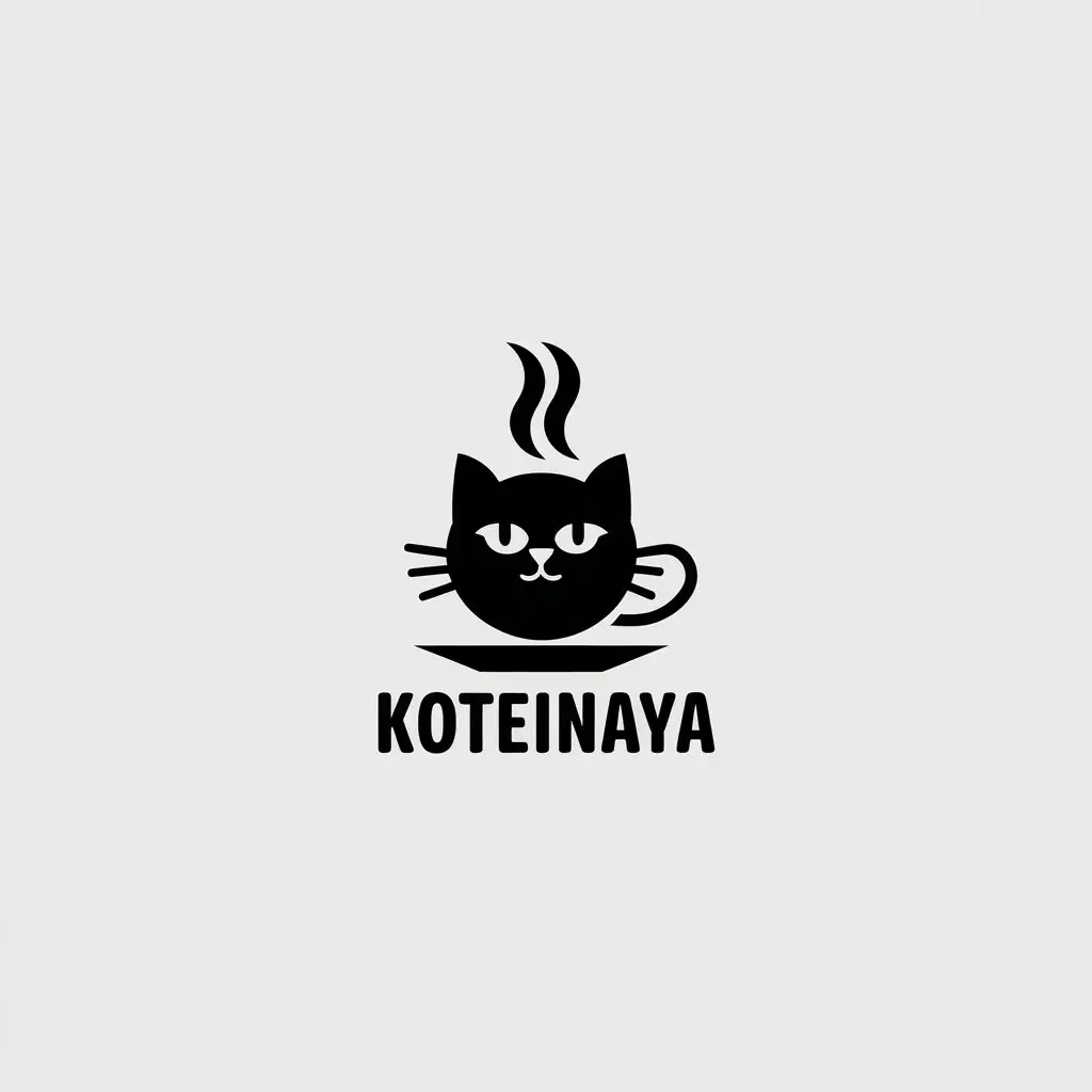 a vector logo design,with the text "Koteinaya", main symbol:Cat,Minimalistic,be used in Cafe industry,clear background